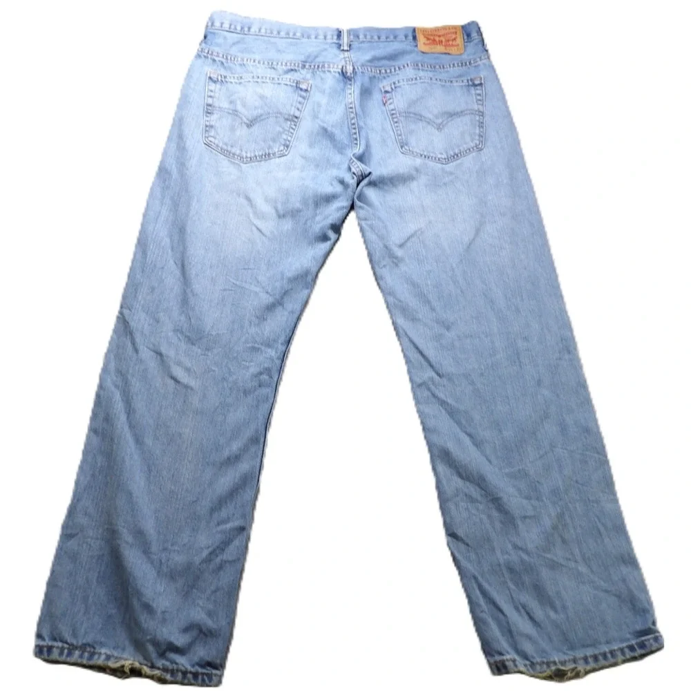 Levis 569 Loose Straight Jeans Men 36x32 Light Wash Denim Skater Baggy Blue Work